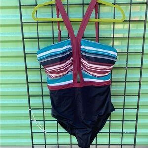 Striped Multicolor One-Piece Swimsuit